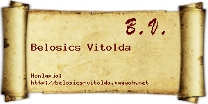 Belosics Vitolda névjegykártya